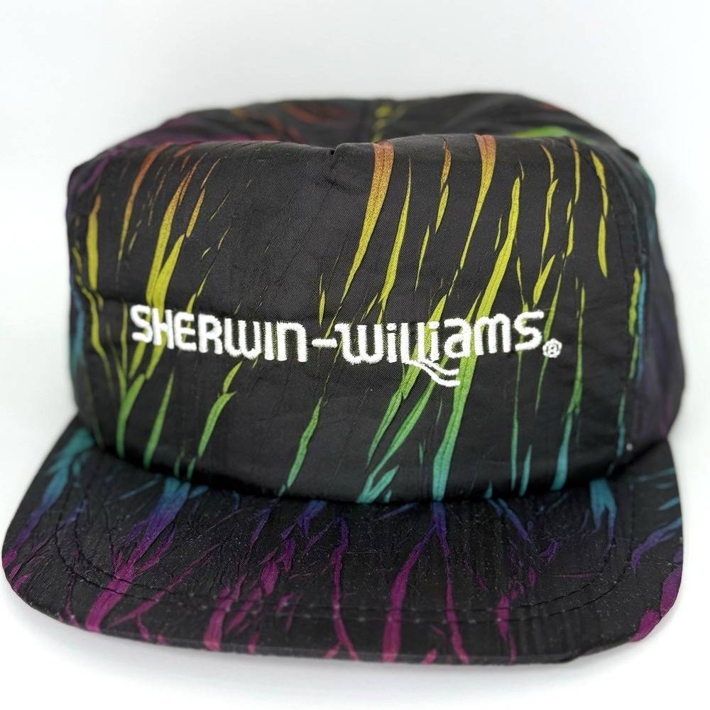 VTG RARE‎ 90s Sherwin Williams Promo Snapback Hat USA Made K-Products Abstract